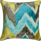 Blue Velvet Chevron Throw Pillow Cover - Cordelia