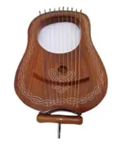 Irish harp lyre 10 strings made of engraved wood included free carrying bag key