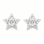 Sterling SilverCubic Zirconia Star Stud Earrings