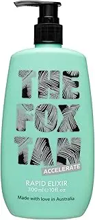 The Fox Tan Rapid Tanning Elixir, Natural Tanning Accelerator Lotion For Darker & Faster Tans, Creates Flawless Tan Skin, Vegan & Cruelty-Free, 300mL