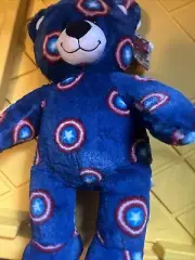 Build a Bear Marvel Avengers Captain America Teddy Bear Blue Stuffed Plush BAB