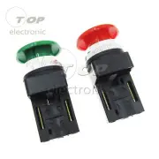 2PCS Red Green AC 250V 6A DPST NO NC 4Pin Mushroom Head Push Button Switch