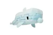 JINX Minecraft Adventure Dolphin Plush Stuffed Toy, Light Blue, 13.75" Long