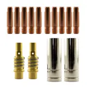 Mig MB15 LH 14 Piece KIT- 1.2mm - Binzel Style - Shroud - Contact Tip -Nozzle AK