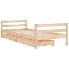 Kids Bed Frame With Drawers 90X190 Cm Solid Wood Pine pine wood Single Bed Frame