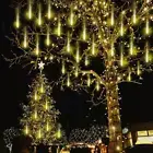 Kwaiffeo Outdoor Christmas Lights, Meteor Shower Lights 12 Inch 8 Tube 192 LED I