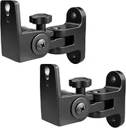 BS-218pro Universal Speaker Wall Mount for Small Speakers, Wall Mount for Shelf Speakers, Holds up to 30 lbs (2 Packs Black)