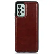 For Samsung Galaxy A73 5G Dual Buttons Card Holder Kickstand Smartphone Cover Coated TPU Phone Case