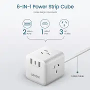 LENCENT Power Strip with USB, Cube Charging Station, Power Outlet Extender with 3 AC Outlets, 2 USB