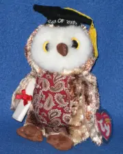 TY SMARTY the GRADUATION OWL BEANIE BABY - MINT with MINT TAG