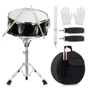 14 inch Snare Drum Set with Gig Bag, a pair Sticks,drum Stand and Drum Keys,a...