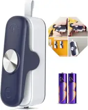Mini Bag Food Sealer with Cutter 2 in 1 Heat Vacuum Portable Kitchen Gadget,Blue