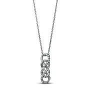 0.17 CT. T.W. Natural Diamond Double Infinity Knot Vertical Drop Pendant in Sterling Silver