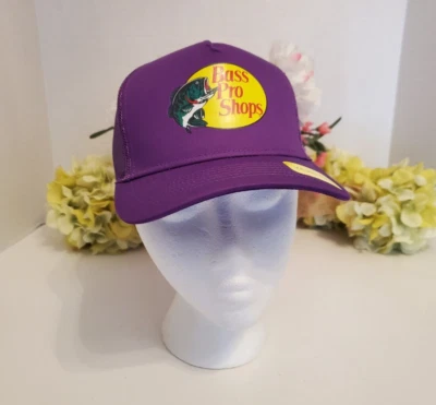 Bass Pro Shops Logo ~ Youth ~ Mesh Snap-back Hat Fishing & Outdoors ~ Purple~New