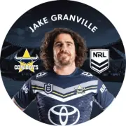 333688 NORTH QUEENSLAND COWBOYS NRL JAKE GRANVILLE PLAYER IMAGE BUTTON BADGE