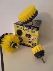 Drill Brush Power Scrubber Set - 3 Piece Nylon Cleaning Brushes for Cordless
