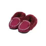 Ladies Maroon Sheepskin Moccasins