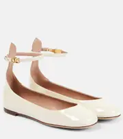 [Valentino Garavani] Valentino Garavani Tan-Go patent leather ballet flats AU 6 white