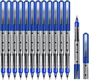 Surcotto Rollerball Pen, 0.5mm Blue Gel Pens Smooth Ballpoint Pen Quick-Drying Liquid Ink Rollerball Pens - Pack of 12