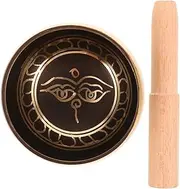 Kisangel 1 Set Singing Bowl Set for Yoga Meditation Unique Melodious Sound Bowl with Wooden Mallet Aesthetic Copper Craftsmanship for Home Decor and Spiritual Balance Versatile