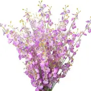 Artificial Orchid Silk Fake Flowers Faux Dancing Lady Orchids Stems Purple