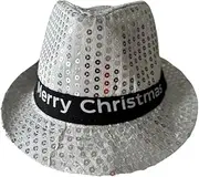 [Generic] Christmas Sequin Unisex Hat X'Mas Eve Fedora Trilby MJ Fancy Dress Up Shiny Hat
