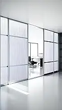 Honwor Privacy Window Film: Stripe Pattern, Non-Adhesive Static Cling, UV Blocking, Heat Control, 3D Window Decals - Ideal for Bathroom, Home, and Office - Size: 60 x 100cm