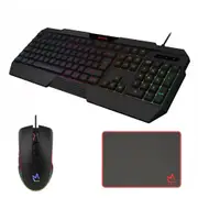 3-in-1 Gaming Keyboard Mouse Pad Set Backlit Rubber Dome Keyboard 3600DPI Mouse