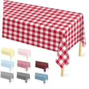 4 Pcs Tablecloth 54 ×108 Inches 54" X 108" Rectangle (4 Pcs) Red Checkered