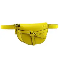 在飛比找ETMall東森購物網優惠-九成新展示品！LOEWE 黃色牛皮Gate禮物緞帶斜背胸口包
