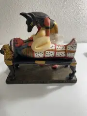 Egyptian Art Anubis Tending The Pharaoh New Open Box