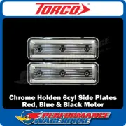 Chrome Finned Side Plates Holden 6cyl 149 161 173 179 186 202 Red Blue Black