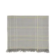 Belle Textured Check Cotton Table Runner 150x45cm Rectangle Dining Decor Ash