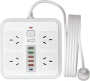 2M Surge Protector Power Strip USB C, 10 in 1 Power Board USB C, 4 AC Outlets...