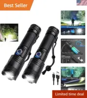LED Rechargeable Flashlights High Lumens Flash Light, 990,000 Lumens Super Br...