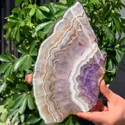 3.27LB Natural agateAmethystsymbiosis Crystal Rough stone specimens cure