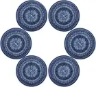 ALAZA Navy Blue round Placemats for Dining Table Placemat Set of 6 Table