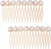 Decorative Pearl Side Combs for Women - Rhinestone Crystal Bridal Hair Accessories with Comb Pins and Hair Pearls for Wedding