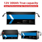 12V 300Ah Lithium Battery Iron LiFePO4 Phosphate Rechargeable Solar Camping RV