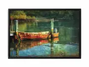 River Dock Framed Print Fine Art Poster Print