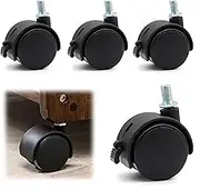Ai-OUMLEEF Swivel Caster Wheels, 4Pcs Office Chair Caster Replacement, Furniture Wheel,Replacement Caster Swivel,Thread Caster Wheels with Locks,Suitable for Hardwood Floors and Carpets