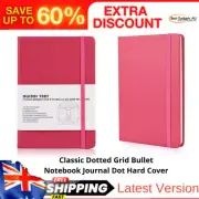 A5 Premium Classic Dotted Grid Bullet Notebook Journal Dot Hard Cover(Solferino)