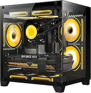 H.E. Gaming PC -AMD Ryzen 7 5700G 3.8 GHz-RTX 3060 12GB -32GB DDR4 RAM-1TB M.2 NVMe +2TB SATA SSD-240 Liquid Cooler -WiFi &Bluetooth -RGB Fans-Win 11 Pro Desktop Computer-Black