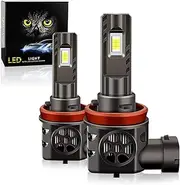 APMAT Upgraded H11/H8/H9/H16 Light Bulbs, 30000LM 6000K Cool White Fog Bulb 5-Minute Install, Plug and Play, IP68, Pack of 2