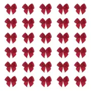 120 Pcs Mini Ribbon Bow 1" Mini Fabric Satin Ribbon Flower Bows, Wine Red