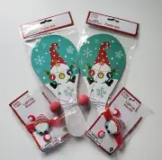 Lot 2 Gnome Light Up Bracelets & 2 Paddle Ball Elf Party Favors See Video *Wear