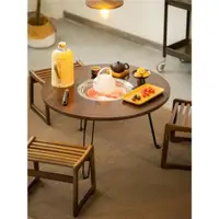 在飛比找ETMall東森購物網優惠-戶外可折疊圍爐煮茶桌陽臺茶桌庭院網紅炭火烤肉桌子露營圓形餐桌