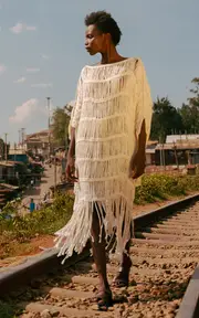 [LilaBare] Crocheted Cotton Midi Dress