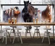 3D Snowfield Horse G4691 Wallpaper Wall Murals Removable Self-adhesive Honey