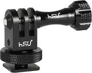 HSU Aluminum Cold Shoe Mount Adapter, 1/4-20 Screw Hole Tripod Mount Adapter for GoPro Hero 12/11/10/9/8/7/6, DJI Osmo Action AKASO, Applicable for Tripod Selfie Stick Monopod and DSLR Camera Flash